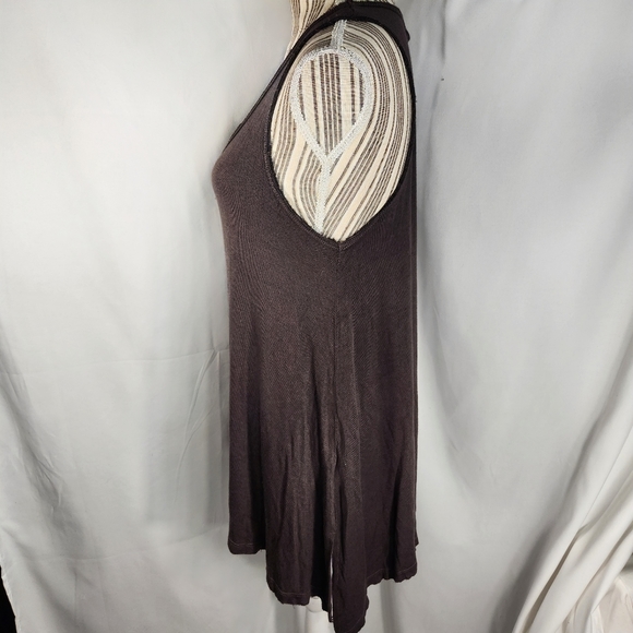 Truly Madly Deeply Los Angeles Brown Raw Edges Tunic Tank Top. Size Medium - Picture 4 of 8